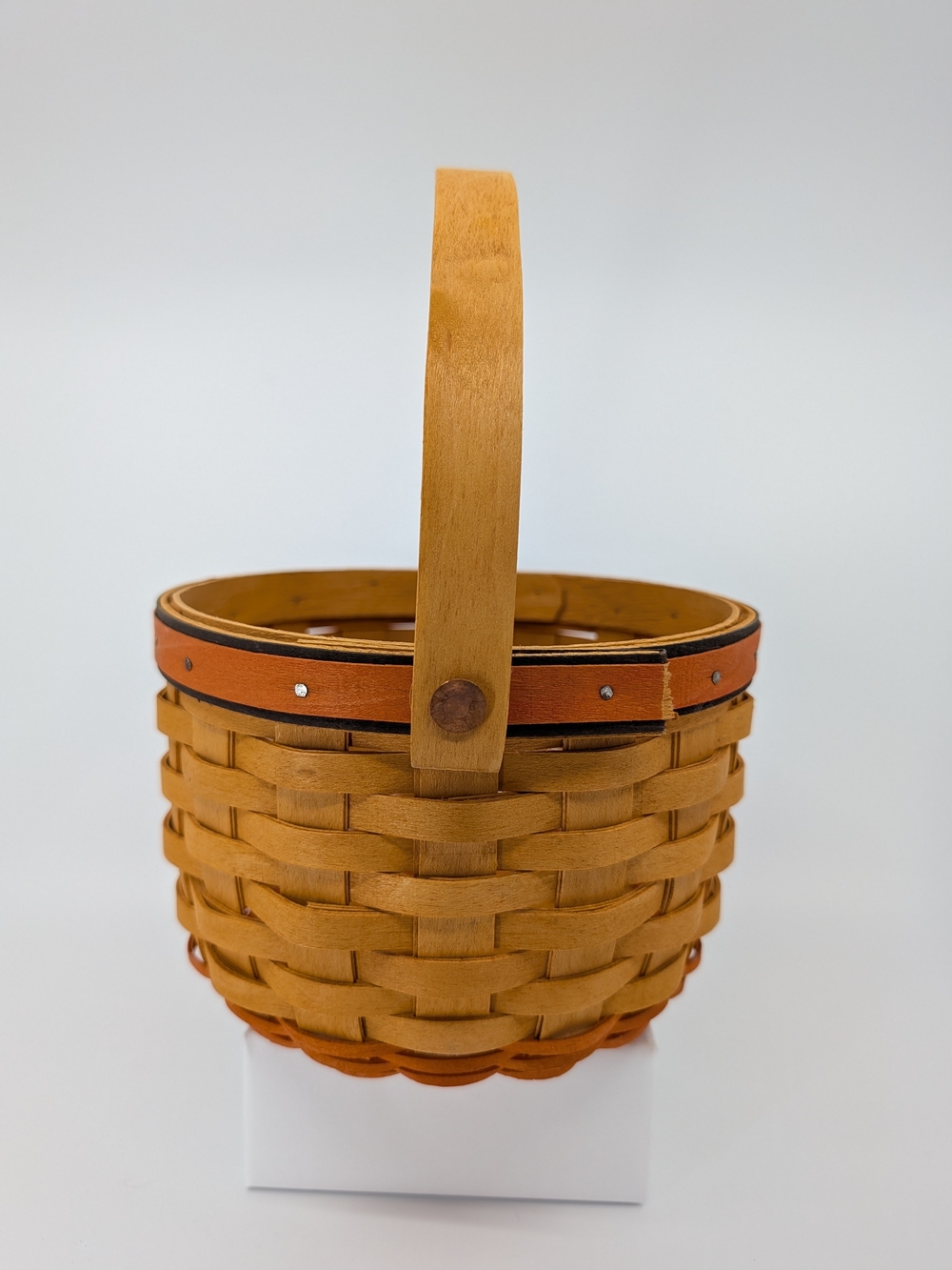 Longaberger Small Pumpkin Basket/Stem Lid/Protector/Jack-O'-Lantern Liner, 16012 - Picture 4 of 12